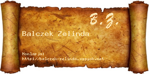 Balczek Zelinda névjegykártya